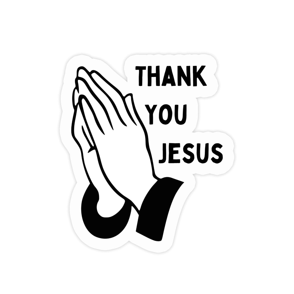 Thank You Jesus Praying Hands Sticker - stickerbull