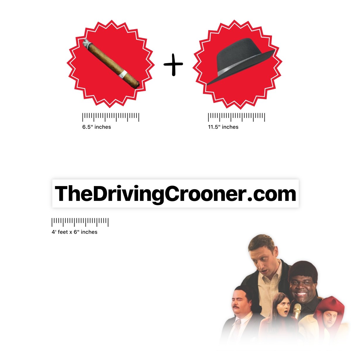 The Driving Crooner Car Sticker Decal - stickerbull