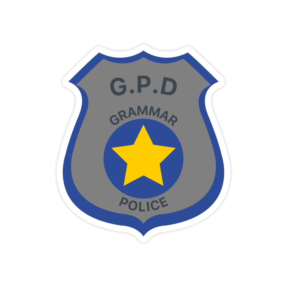 The Grammar Police Department Badge Sticker - stickerbull