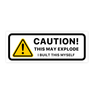This May Explode Caution Sticker - stickerbullThis May Explode Caution StickerRetail StickerstickerbullstickerbullMayExplodeSmall_#263This May Explode Caution Sticker