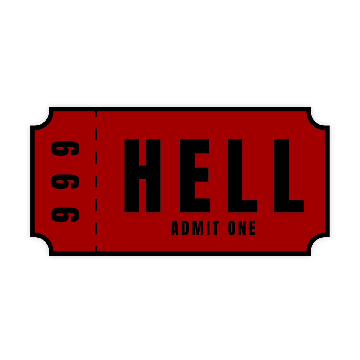 Ticket To Hell Sticker - stickerbull