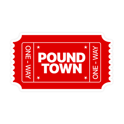 Ticket To Pound Town Sticker - stickerbullTicket To Pound Town StickerRetail StickerstickerbullstickerbullTaylor_Red_PoundTown [#176]Ticket To Pound Town Sticker