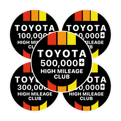 Toyota 100k, 200k, 300k, 400, 500k High Mileage Decal Sticker Bundle - stickerbullToyota 100k, 200k, 300k, 400, 500k High Mileage Decal Sticker BundleRetail StickerstickerbullstickerbullToyota_BundleToyota BundleToyota 100k, 200k, 300k, 400, 500k High Mileage Decal Sticker Bundle