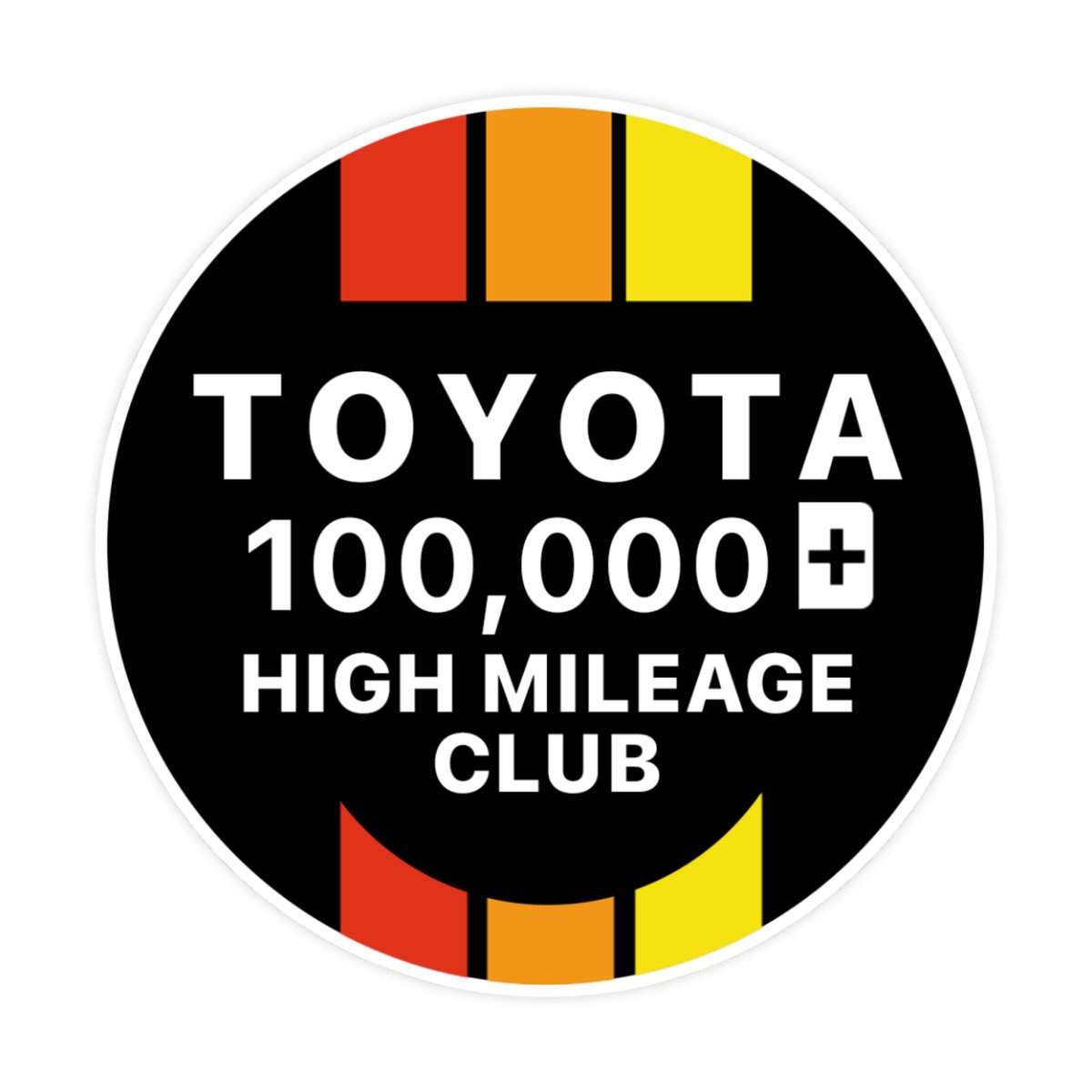 Toyota 100k High Mileage Celebration Sticker | Toyota Bumper Stickers ...