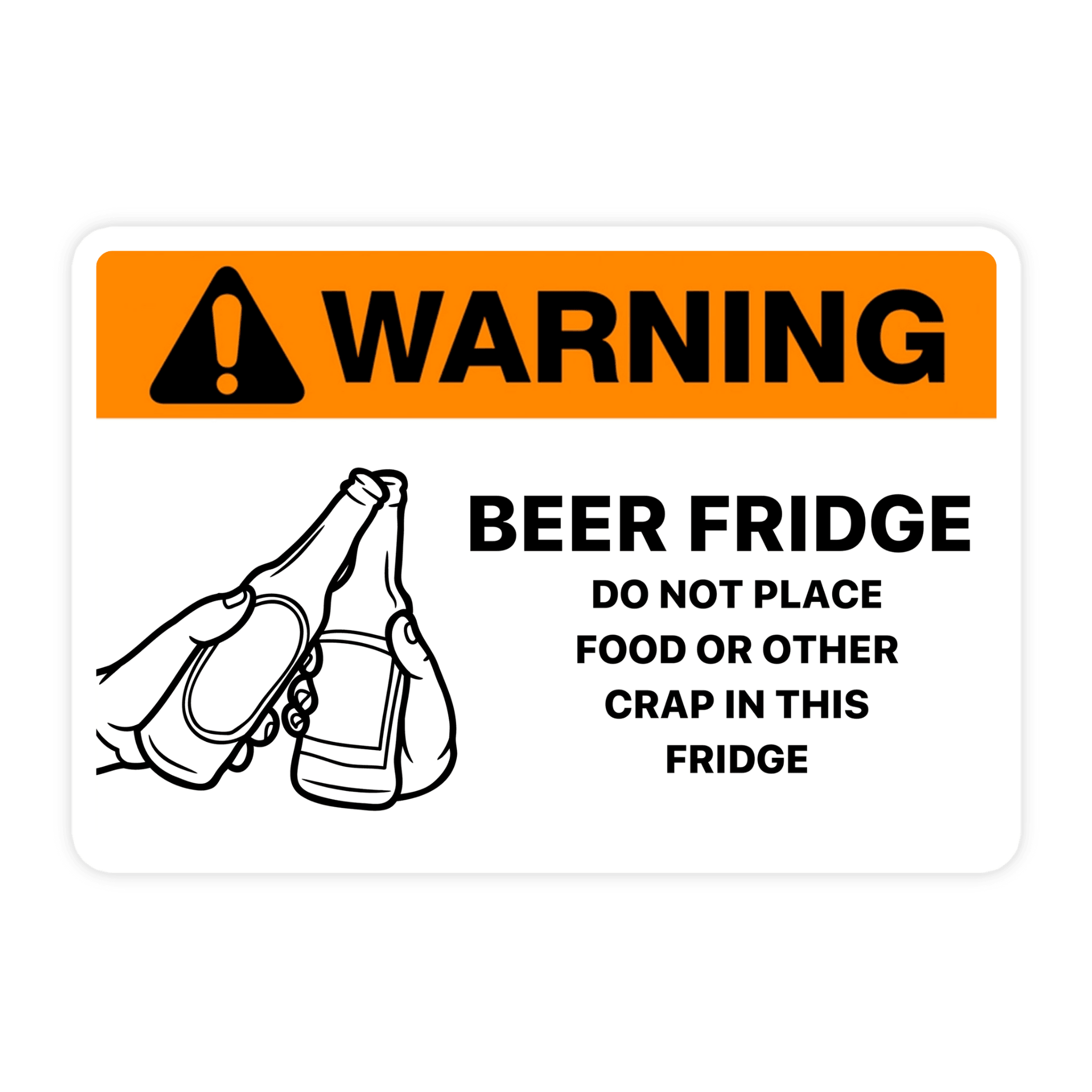 Warning Beer Fridge Caution Sticker - stickerbull