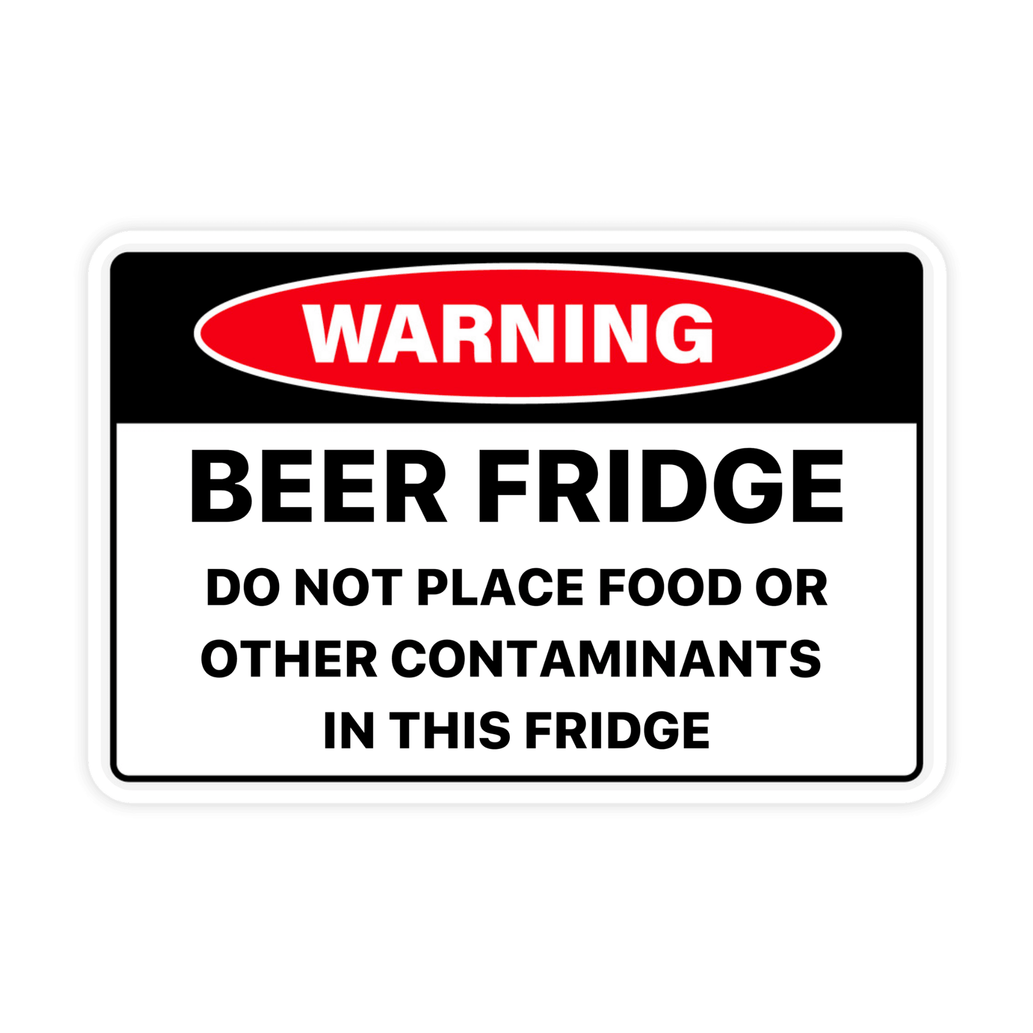 Warning Beer Fridge Only Caution Sticker - stickerbull