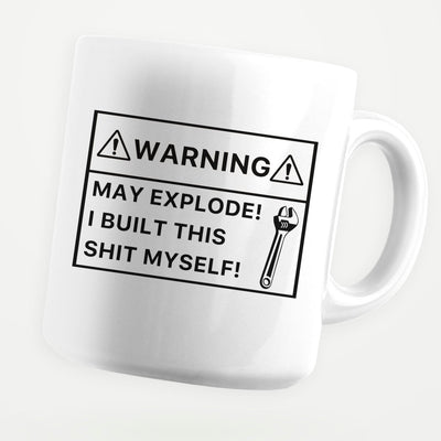 Warning May Explode 11oz Coffee Mug - stickerbullWarning May Explode 11oz Coffee MugMugsstickerbullstickerbullMug_WarningMayExplodeSammyWarning May Explode 11oz Coffee Mug
