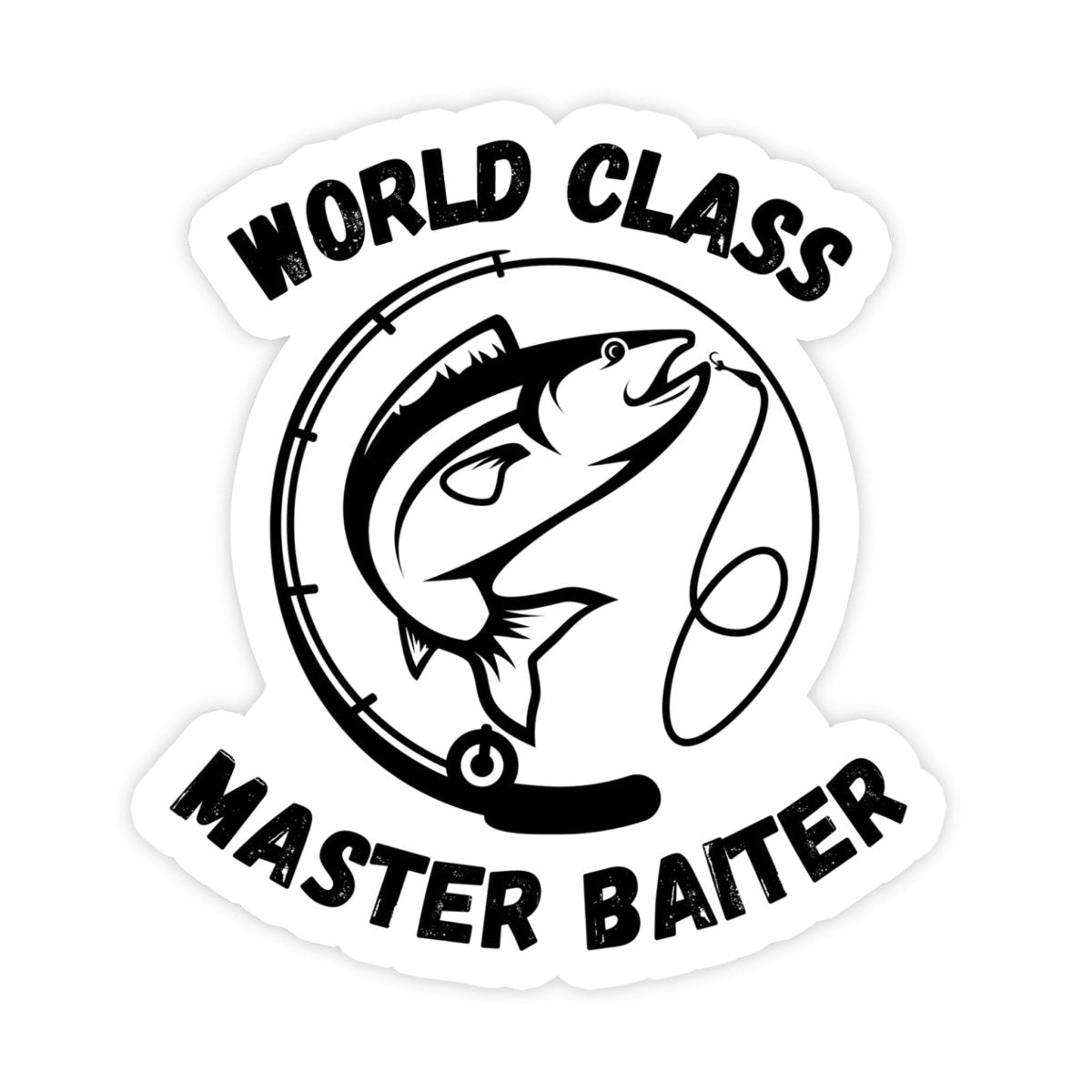 World Class Master Baiter Fishing Meme Sticker - stickerbull