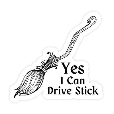 Yes I Can Drive Stick Manual Car Witch Broom Sticker - stickerbullYes I Can Drive Stick Manual Car Witch Broom StickerRetail StickerstickerbullstickerbullTaylor_WitchStick [#124]Yes I Can Drive Stick Manual Car Witch Broom Sticker